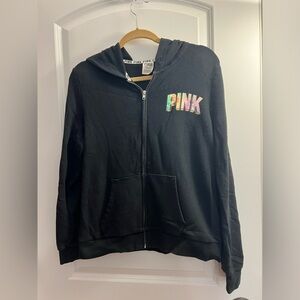 Victoria's Secret Black Hoodie with Pink Logo